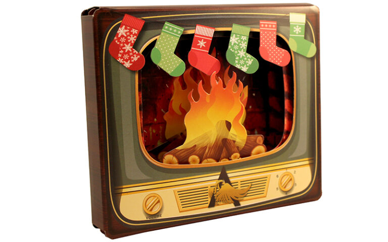 Special Diecuts Showcase the Yule Log Christmas Card